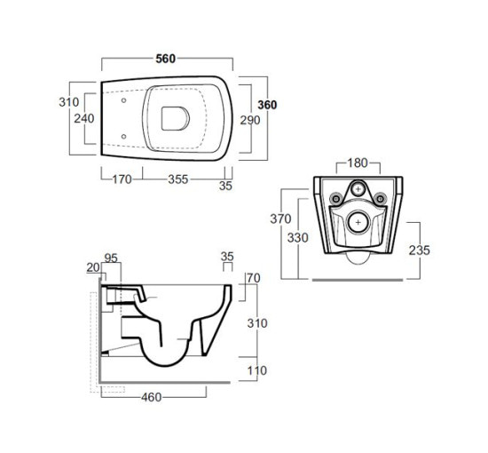 Унітаз підвісний Baden Baden BB18 F87 (BB18-F87(85) nero matt, SIMAS