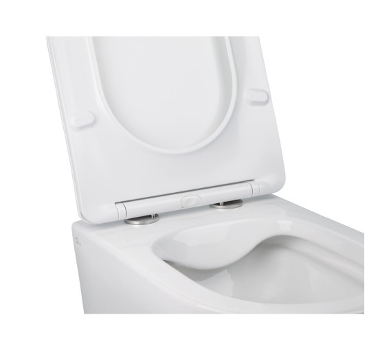 Набор Qtap инсталляция 3 в 1 Nest QT0133M425 с панелью смыва линейной QT0111M08381CRM + унитаз с сиденьем Jay QT07335176W