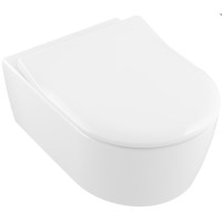 Унітаз підвісний Villeroy & Boch AVENTO Direct Flush SlimSeat Ceramic Plus з кришкою soft-close (5656RSR1)