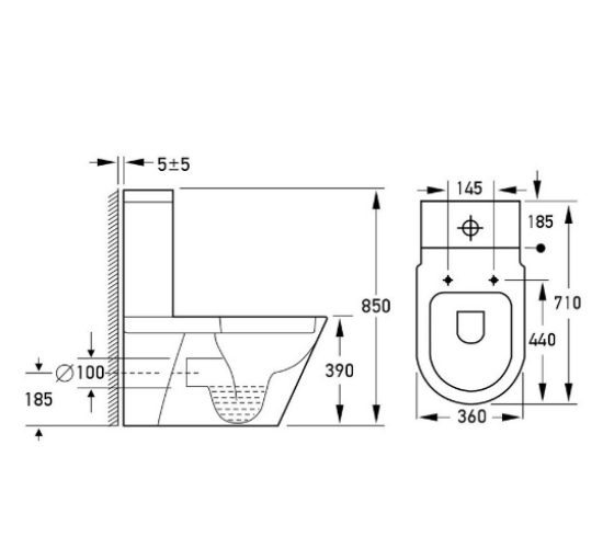 Унитаз-компакт Volle NEMO Rimless без оботковий с сиденьем Slim slow-closing(13-17-377)