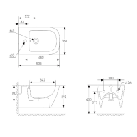 Унитаз подвесной Volle SOLO Rimless без оботочный с сиденьем Slim slow-closing (13-55-111Capp)