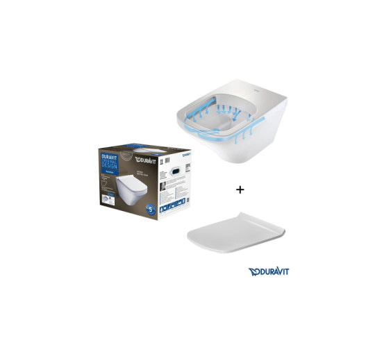 Унітаз підвісний Duravit DURASTYLE Rimless 54 см + сидіння Slim 0063790000 (45510900A1)