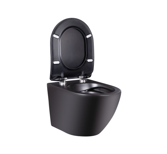 Унитаз подвесной Qtap Robin New безобедковый с сиденьем Soft-close QT1333046ENRMB