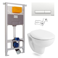 Комплект Volle MARO унітаз підвісний з м`яким сидіння + інсталяції Impresse 3в1 (клавіша PAN Laska bila)(13-52-321+i8109)