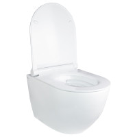 Набір Qtap інсталяція 3 в 1 Nest QT0133M425 з панеллю змиву круглою QT0111M11112CRM + унітаз з сидінням Robin QT1333046ENRW