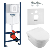 Комплект Унитаз подвесной Villeroy & Boch ARCHITECTURA DirectFlush с сиденьем Slow closing + установка GROHE RAPID SL 3в1 (5684HR01+3884000G)