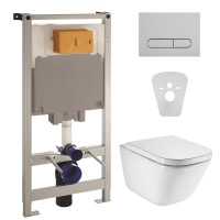 Комплект Roca GAP Rimless унітаз підвісний з сидіння slow-closing + інсталяції Volle Master 4в1(хромована клавіша)(A34H47C000+141515)