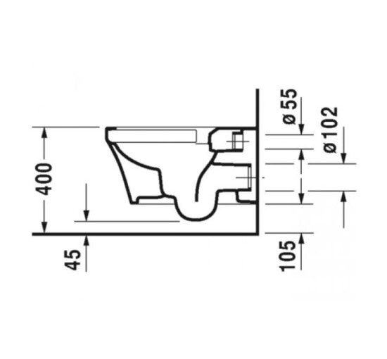 Унитаз Duravit P3 COMFORTS подвесной Rimless 57х38 см с крепежом (2561092000) HygieneGlaz