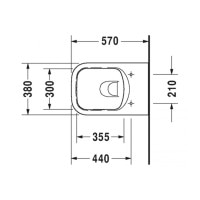 Унітаз Duravit P3 COMFORTS підвісний Rimless 57х38 см з кріпленням (2561092000) HygieneGlaz