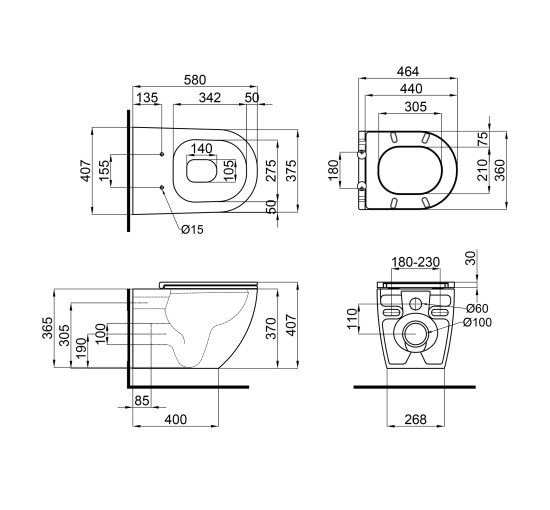 Унитаз подвесной Qtap Robin безободковый с сиденьем Soft-close QT13332141ERW