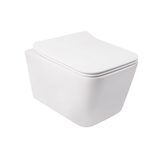 Набор Qtap инсталляция 3 в 1 Nest QT0133M425 с панелью смыва квадратной QT0111M06028CRM + унитаз с сиденьем Crow QT05335170W
