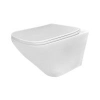 унітаз Rea Ivo Rimless без обідка, підвісний, сидіння дюропласт медленнопадающее (REA-C9201)