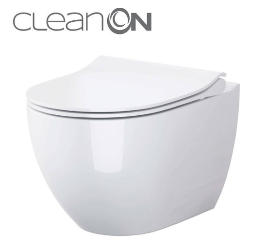 Сет b246 подвесной унитаз zen cleanon с дюропластовым сиденьем slim с плавным закрыванием и функцией простого снятия Cersanit