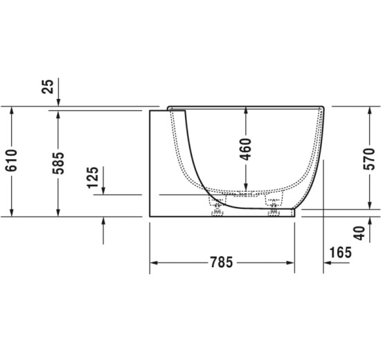 Ванна пристінна Duravit LUV 180x95 см правостороння з ніжками та панеллю, DuraSolid® (700432000000000)
