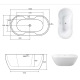 Ванна Besco Navia 160 160x80 з сифоном і переливом хром
