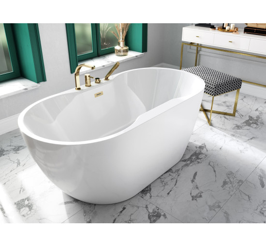 Ванна Besco Navia 160 160x80 з сифоном і переливом хром