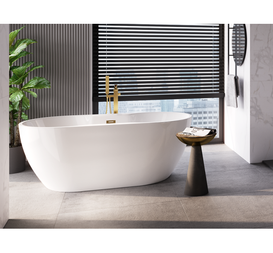 Ванна Besco Navia 160 160x80 з сифоном і переливом хром