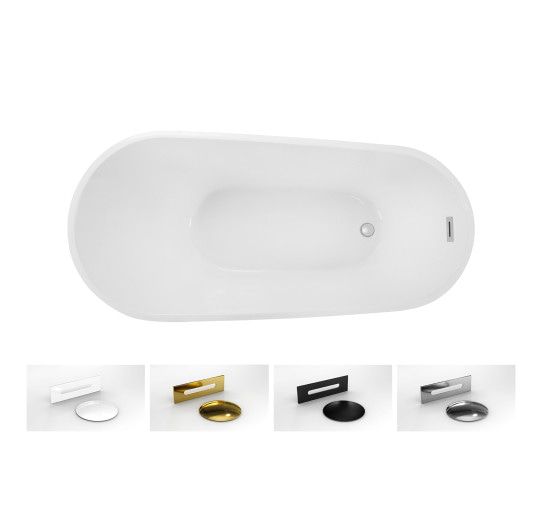 Ванна Besco Melody 150 150x80 з сифоном і переливом хром