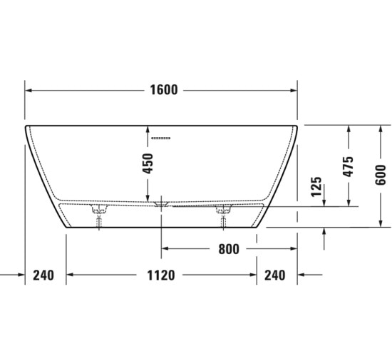 Ванна вільностояча Duravit D-NEO 160x75 см з ніжками та панеллю DuraSolid® (700477000000000)