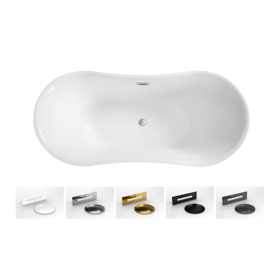 Ванна Besco Amber 170 170x80 с переливом хром.