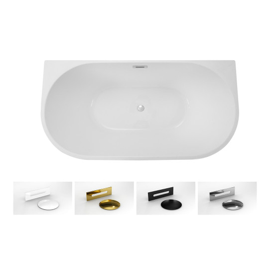 Ванна Besco Vica 150 150x80 з сифоном і переливом хром