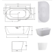 Ванна Besco Vica 150 150x80 з сифоном і переливом хром