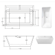 Ванна Besco Evita 160 160x80 з переливом хром