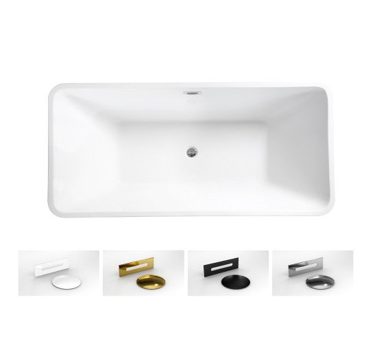 Ванна Besco Evita 160 160x80 з переливом хром