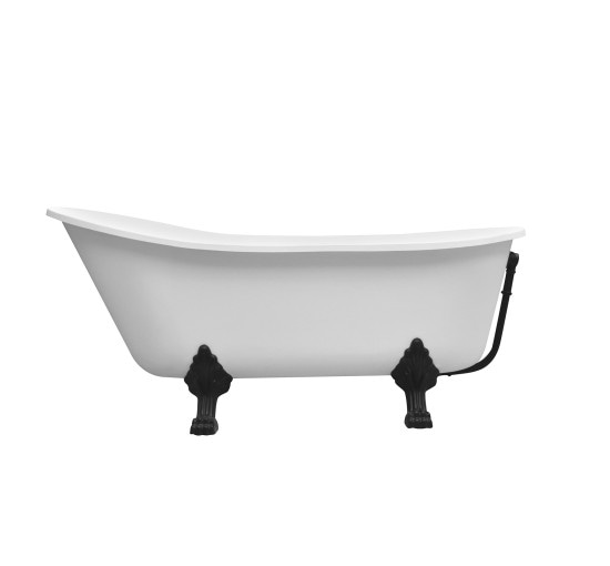 Ванна Besco Olaya 160 160x68 без переливу ніжки чорні