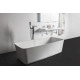 Ванна окремостояча литий камінь Volle Solid surface 1680x800x530 з переливом і донним клапаном (12-40-034)