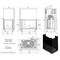 Каминная топка Kratki OLIWIA 18 правая BS гильотина (18,0 кВт)