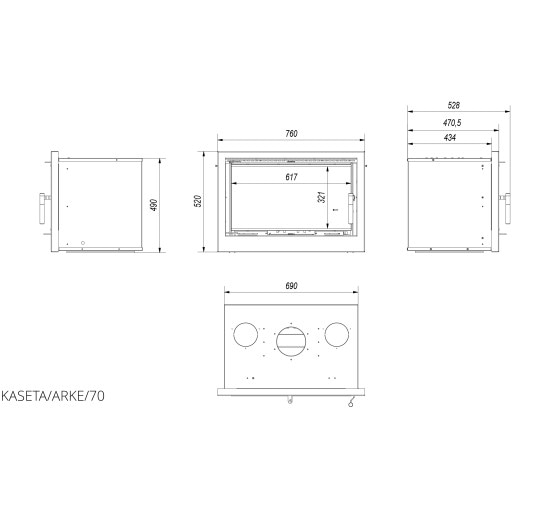 Камінна топка Kratki ARKE 70 (8,0 кВт)
