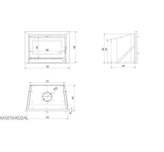 Каминная топка Kratki KDZ 6 K (6,0 кВт)