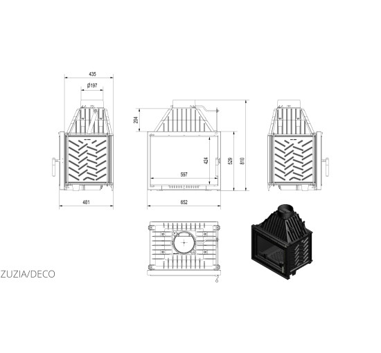 Камінна топка Kratki ZUZIA 16 DECO (16,0 кВт)