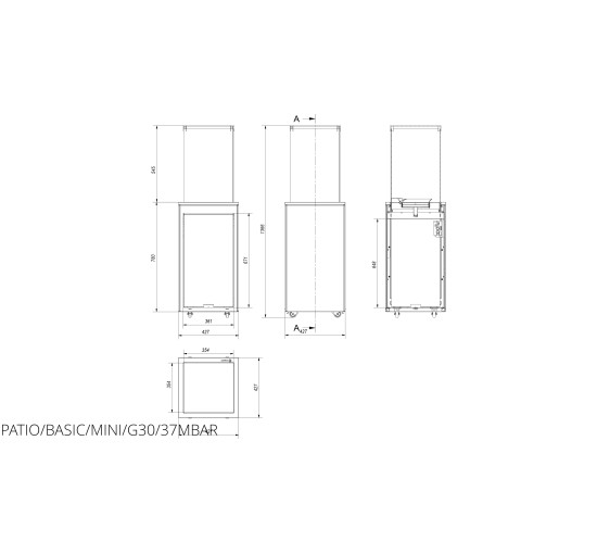 Газовый обогреватель Kratki PATIO BASIC MINI стальной - ручное управление