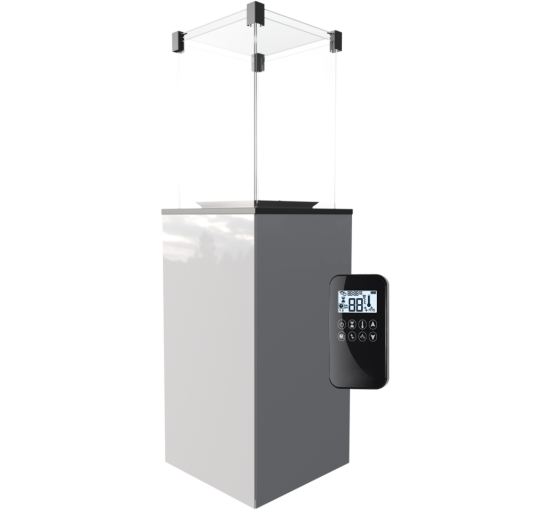 Газовый обогреватель Kratki PATIO MINI стекло/белый - дистанционное управление (пульт)