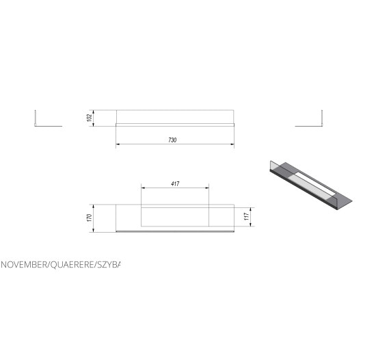 Скло для біокаміна NOVEMBER / QUAERERE Kratki