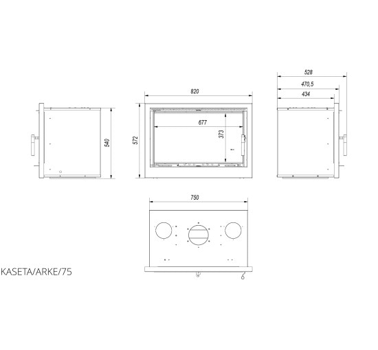 Каминная топка Kratki ARKE 75 (8,0 кВт)
