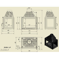 Каминная топка Kratki ZUZIA 16 левая/ правая (16,0 кВт)