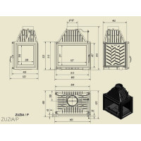 Каминная топка Kratki ZUZIA 16 правая (16,0 кВт)