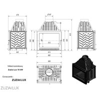 Камінна топка Kratki ZUZIA 16 LUX (16,0 кВт)