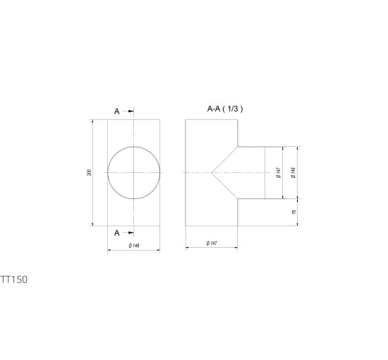 Тройник T Ø 150 Kratki