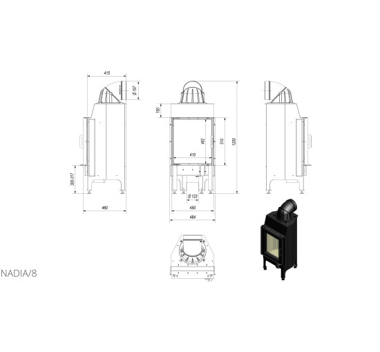 Каминная топка Kratki NADIA 8 DG (7,0 кВт)