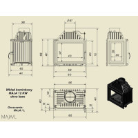 Каминная топка Kratki MAJA 12 левая (12,0 кВт)