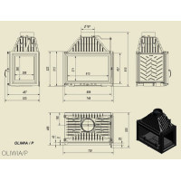 Каминная топка Kratki OLIWIA 18 правая (18,0 кВт)