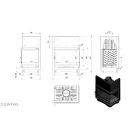 Каминная топка Kratki ZUZIA 16 правая BS (16,0 кВт)