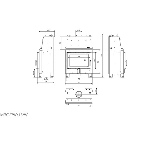 Камінна топка Kratki MBO PW 15 (15,0 кВт)