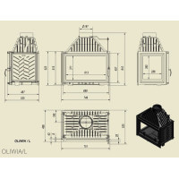 Каминная топка Kratki OLIWIA 18 левая (18,0 кВт)