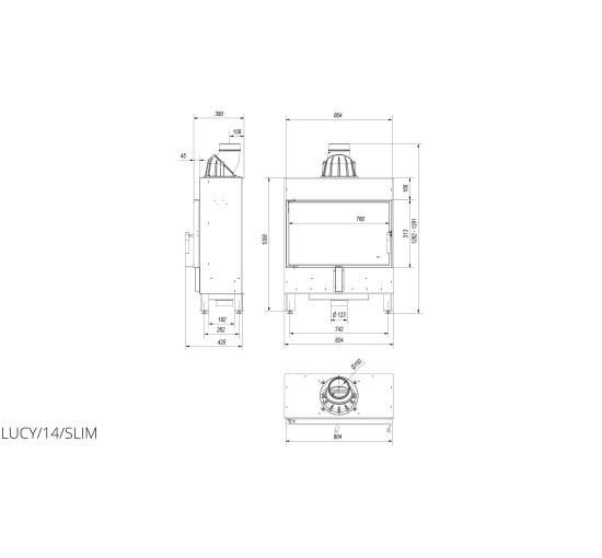 Камінна топка Kratki LUCY 14 SLIM (10,0 кВт)