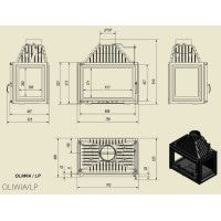 Каминная топка Kratki OLIWIA 18 левая/ правая (18,0 кВт)